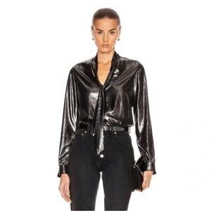 L’AGENCE Silver Gisele Neck Tie Top